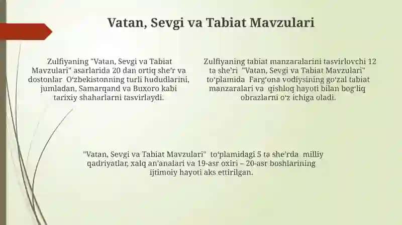 Zulfiya Qurolboy qizi hayoti va ijodi 4