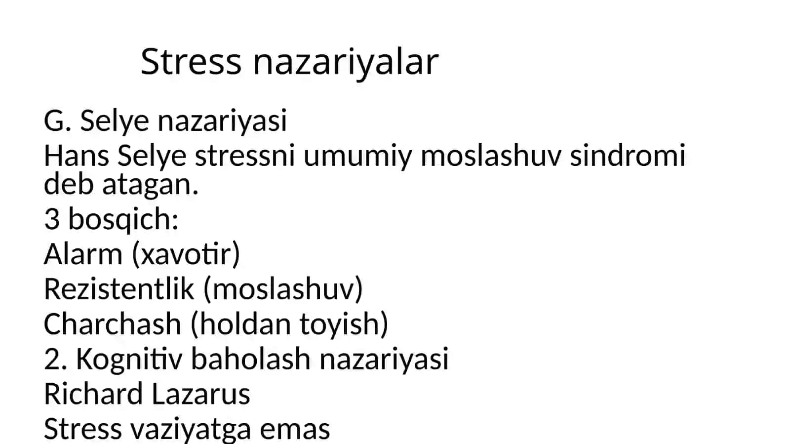 Stress psixofiziologiyasi tushunchasi 4