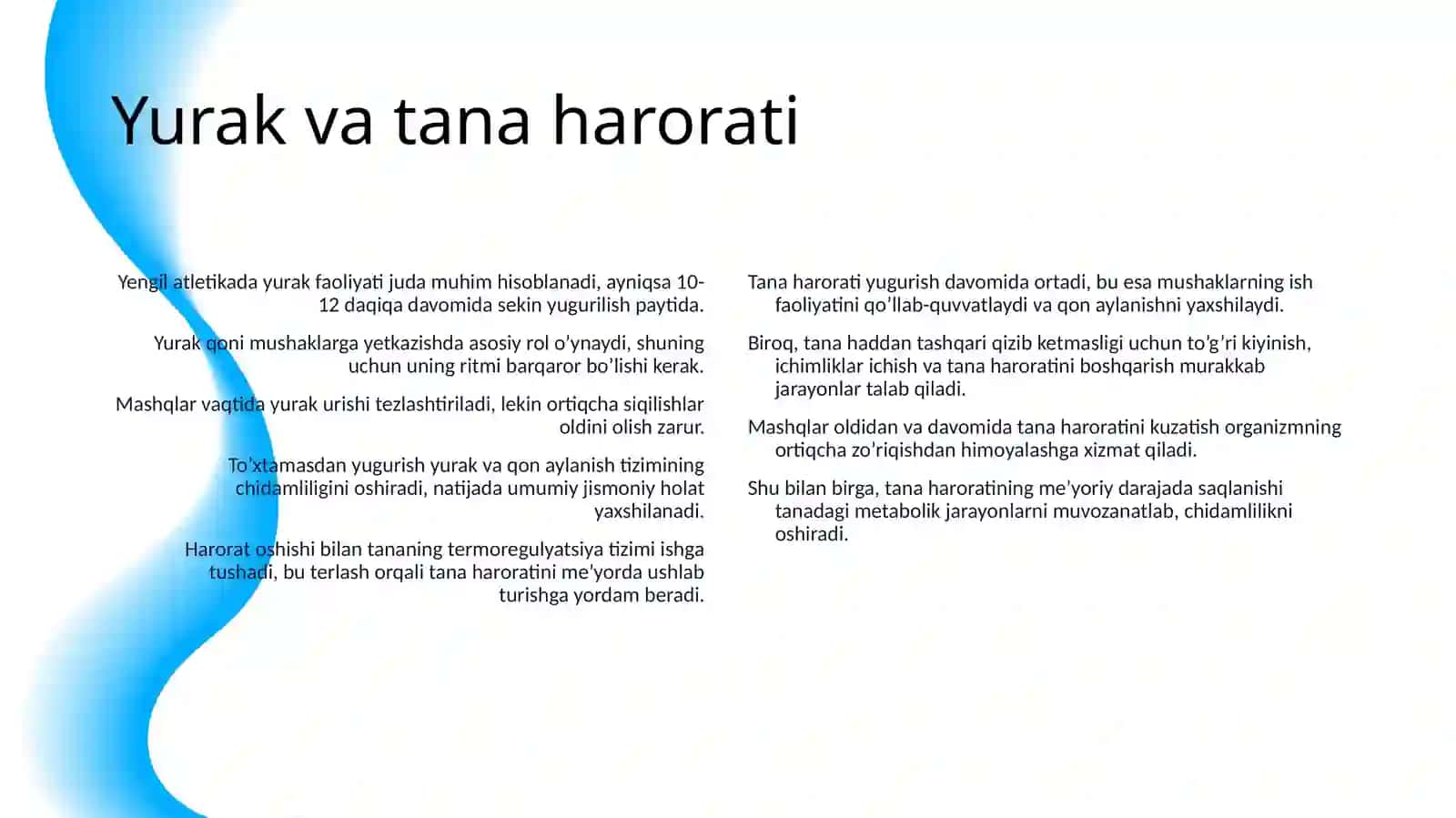 YENGIL ATLETIKA 10-12 DAQIQA DAVOMIDA TO’XTAMASDAN SEKIN YUGURISH 4