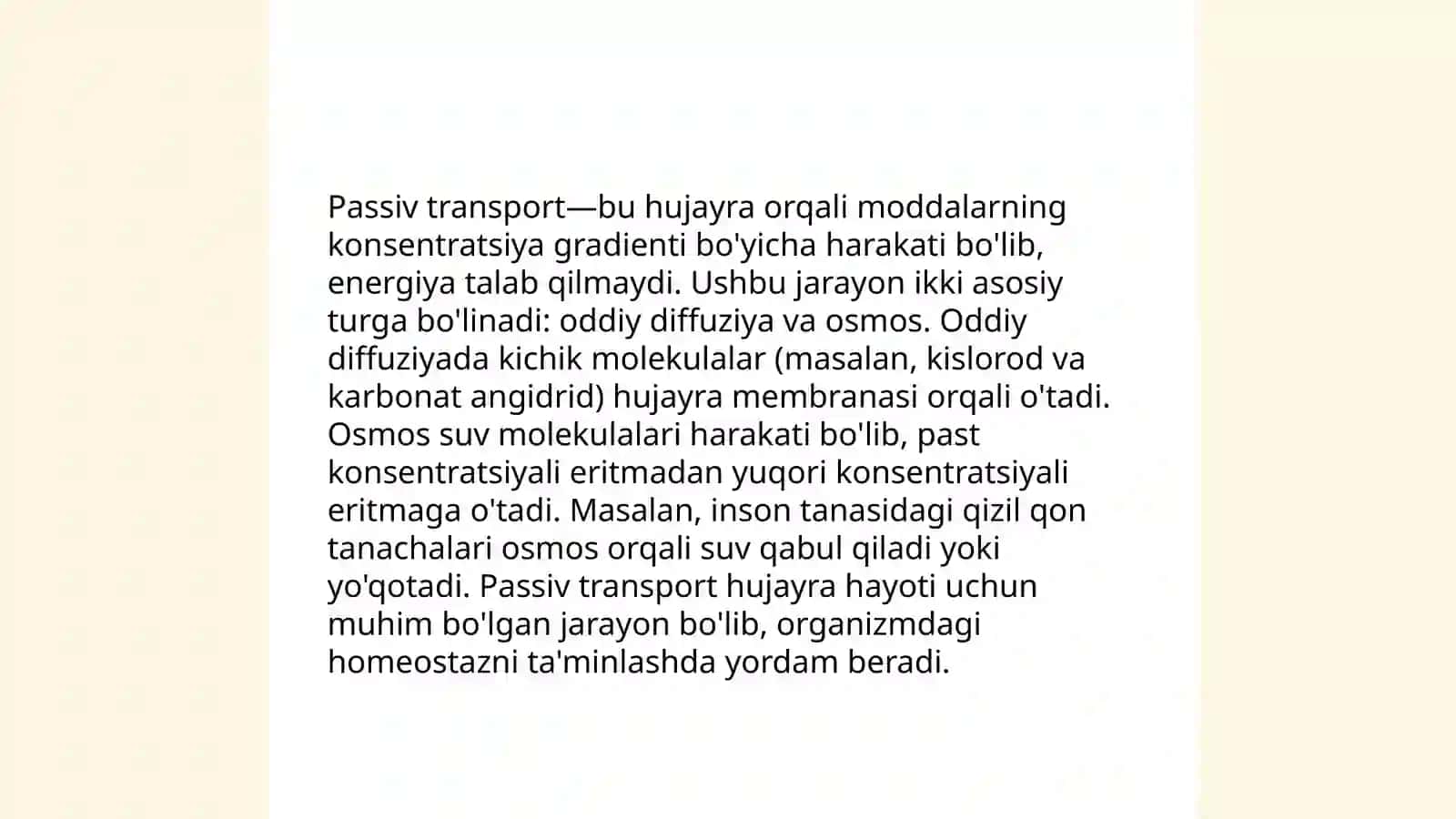 Membranalar orqali transport mexanizmi 4