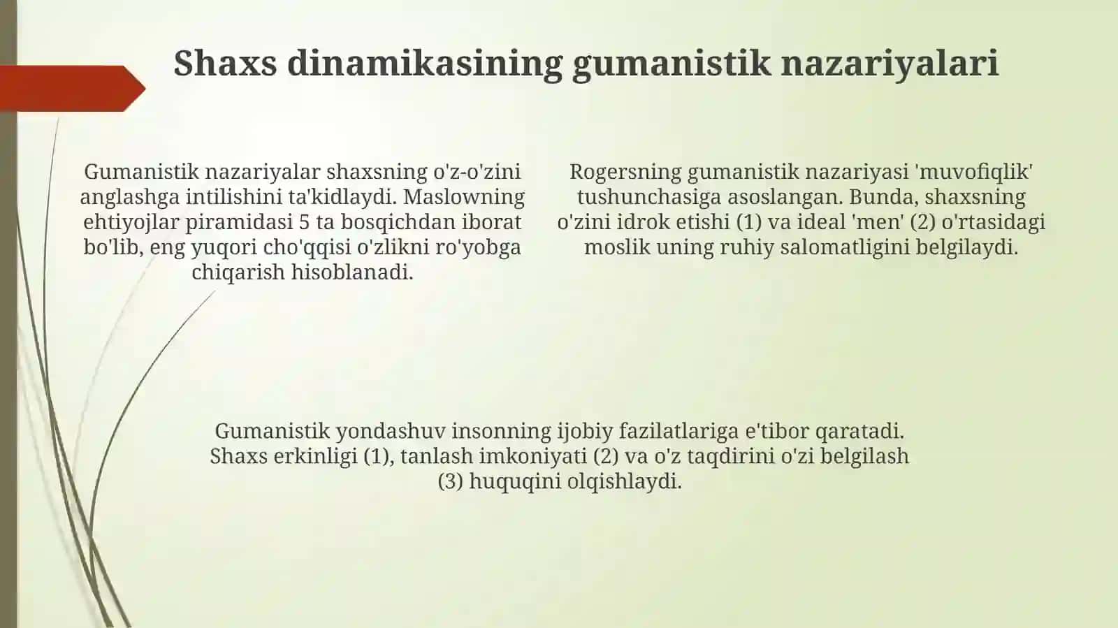 Shaxs dinamik sohasining psixologik konsepsiyalari 4