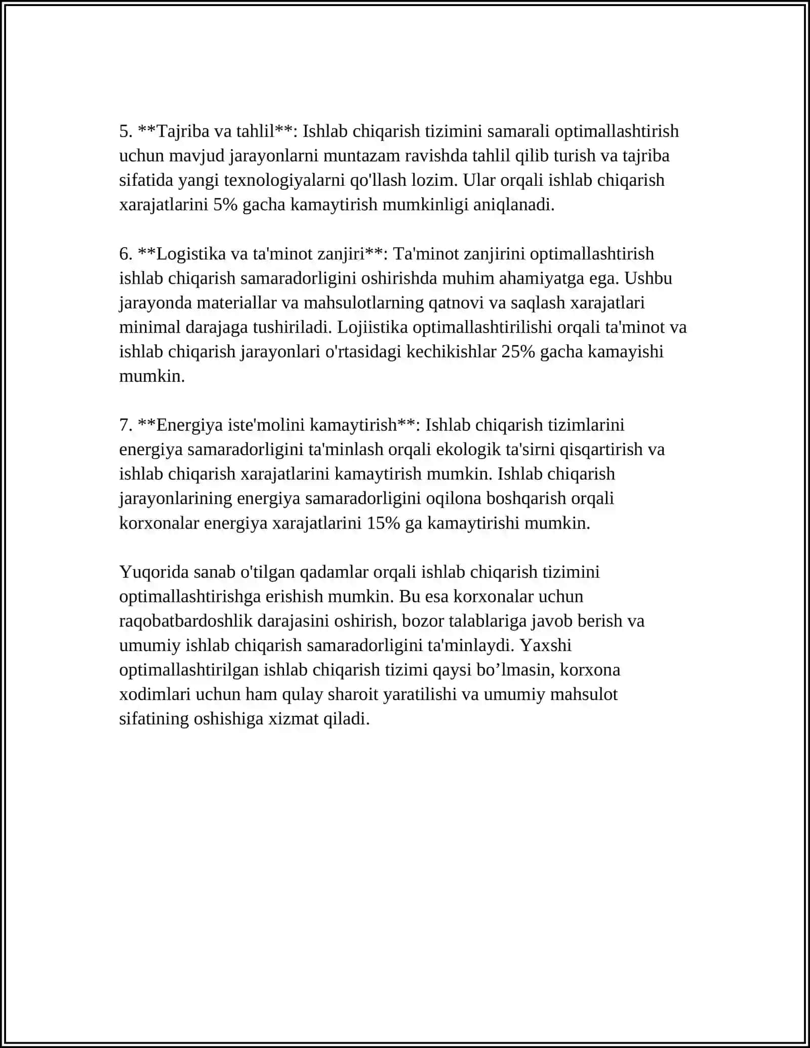 ISHLAB CHIQARISH TIZIMINI OPTIMALLASHTIRISH 4