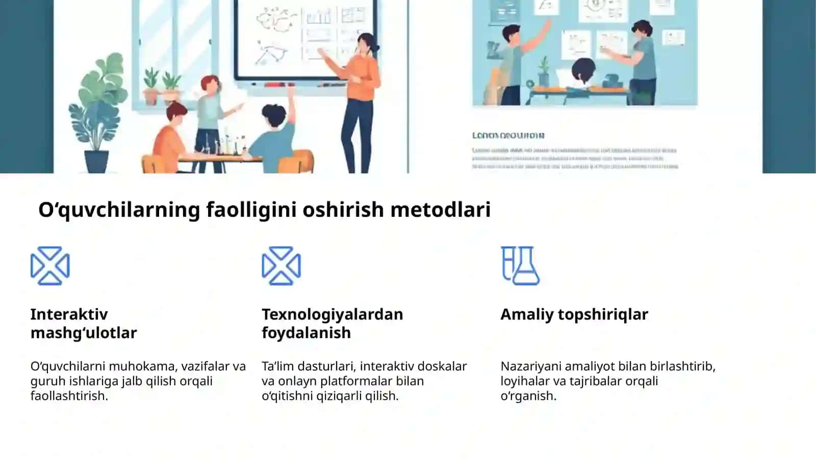 Pedagogik texnologiyalar: fanlarni o’qitishda 4