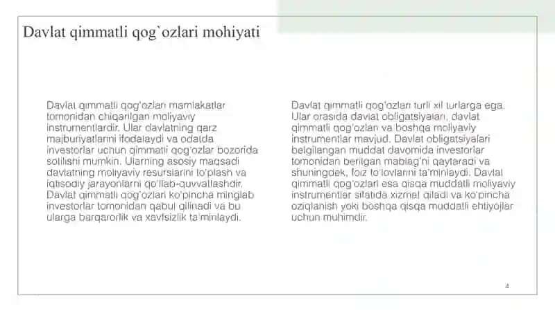 Davlat qimmatli qog`ozlar bozori 4
