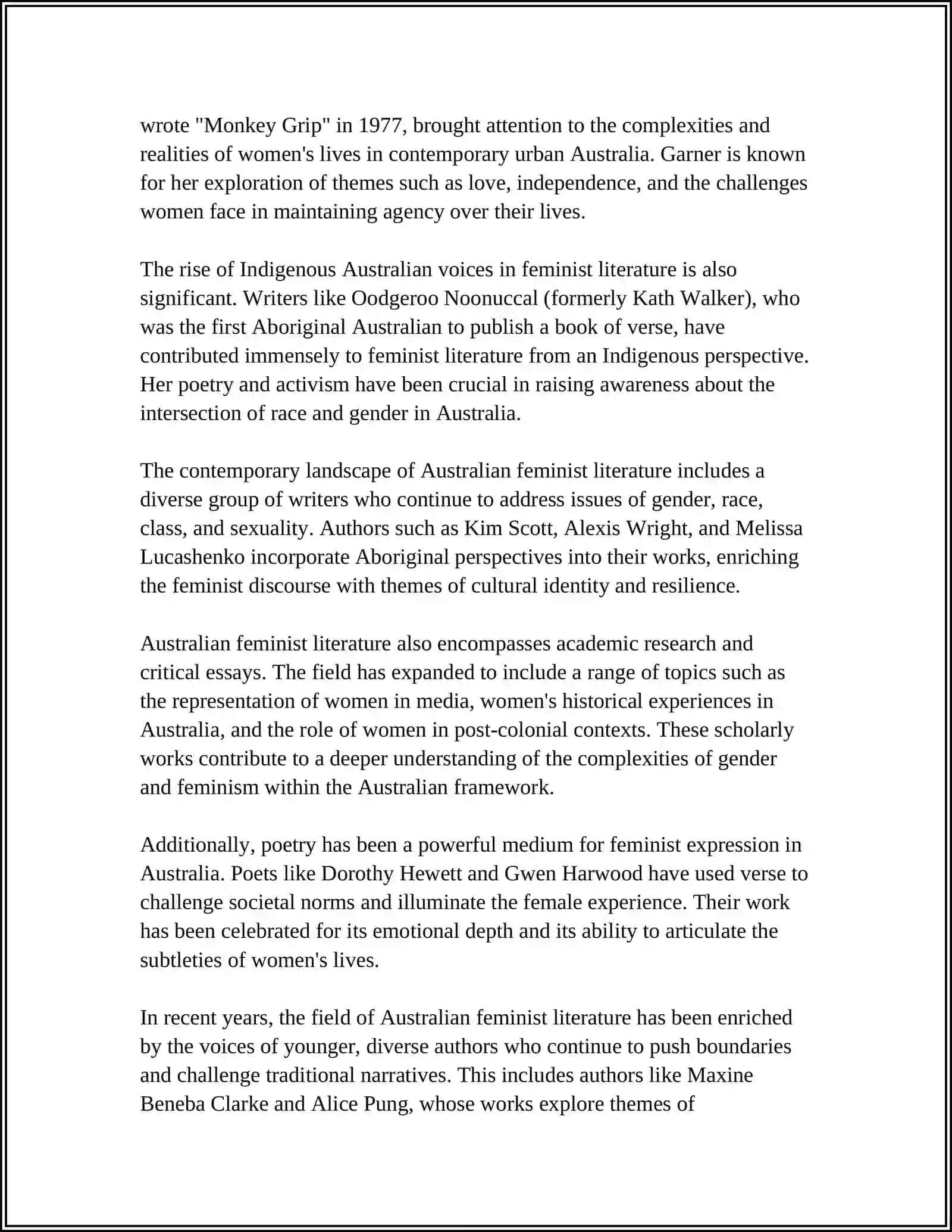 EXAMPLES OF WORKS BY AUSTRALIAN WOMEN WRITERS 4