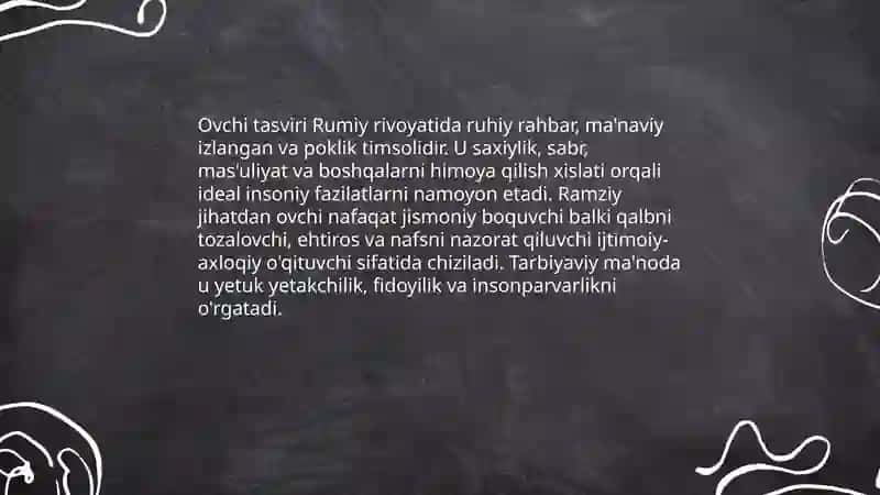 Jaloliddin Rumiy “Ovchi va Lochin” rivoyati 4