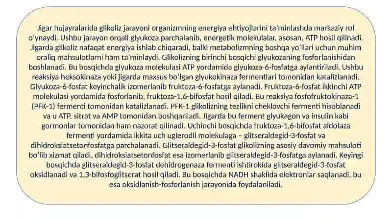 Boshqarilishi Jigarning Glikoliz va Glikogen 4