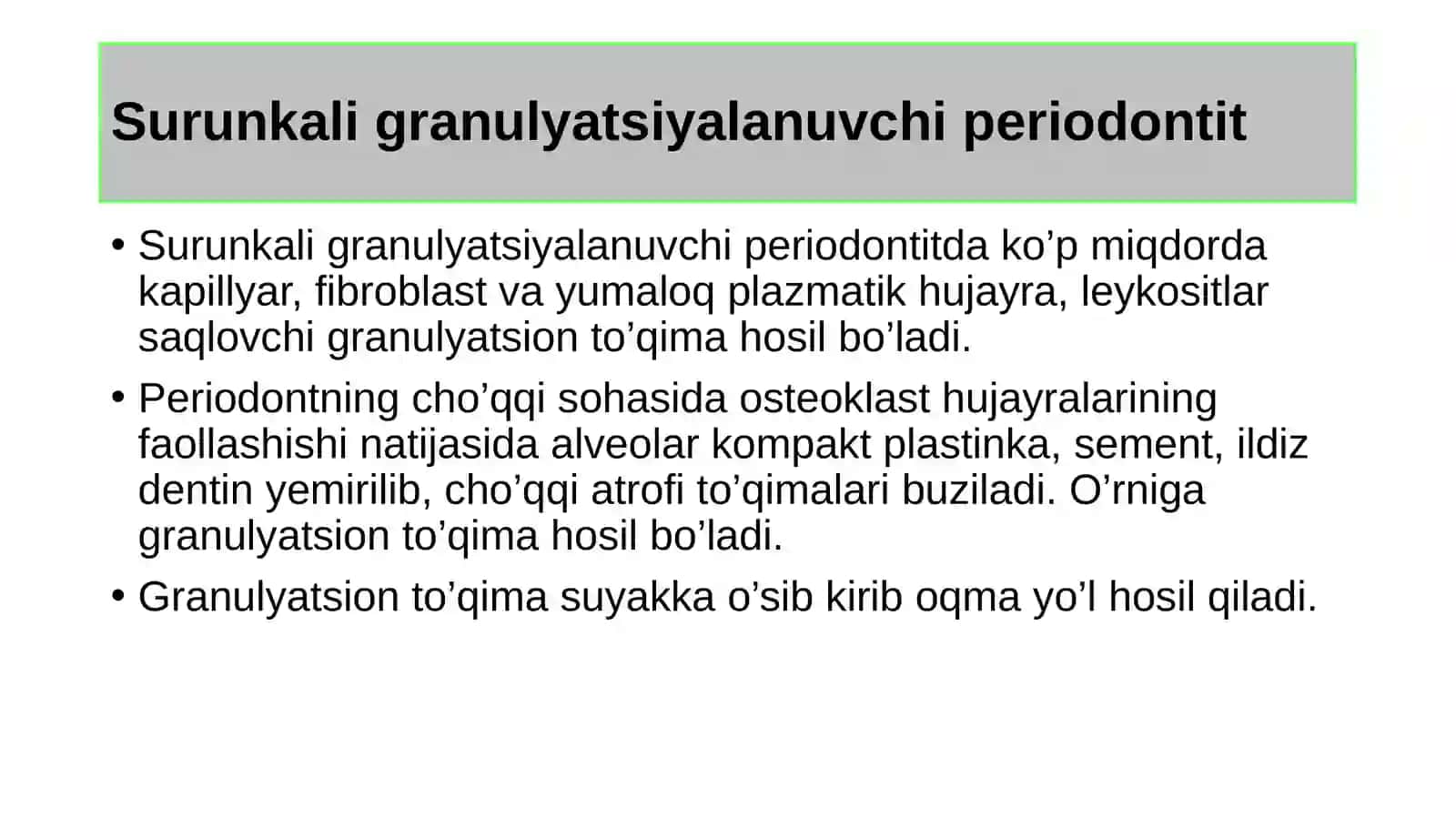 Surunkali periodontitning patologik anatomiyasi 4