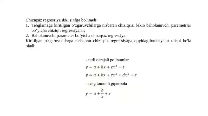 Chiziqsiz regressiya modellari 4