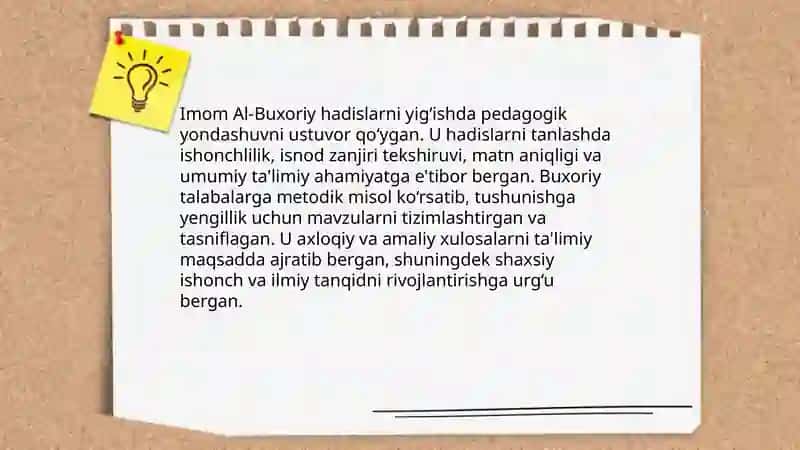 Imom Al-Buxoriyning pedagogik g'oyalari 4