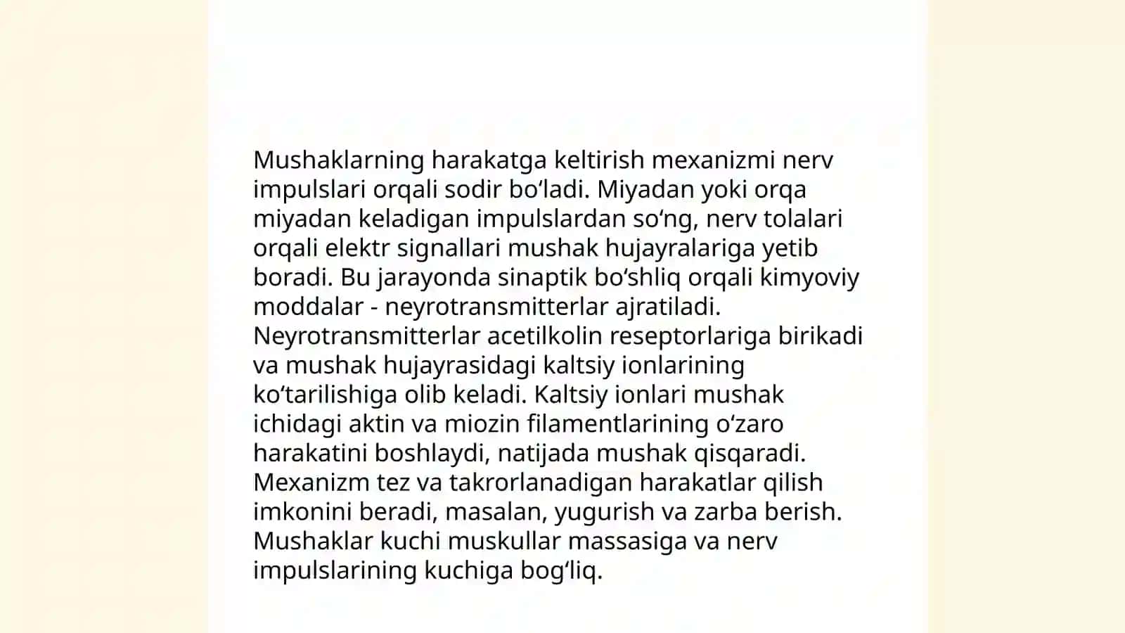 Mushaklarning ishi va biomexanikasi 4