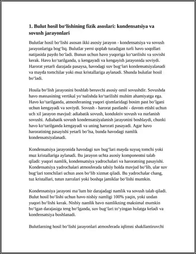 BULUTLARNING HOSIL BOʻLISHI 4
