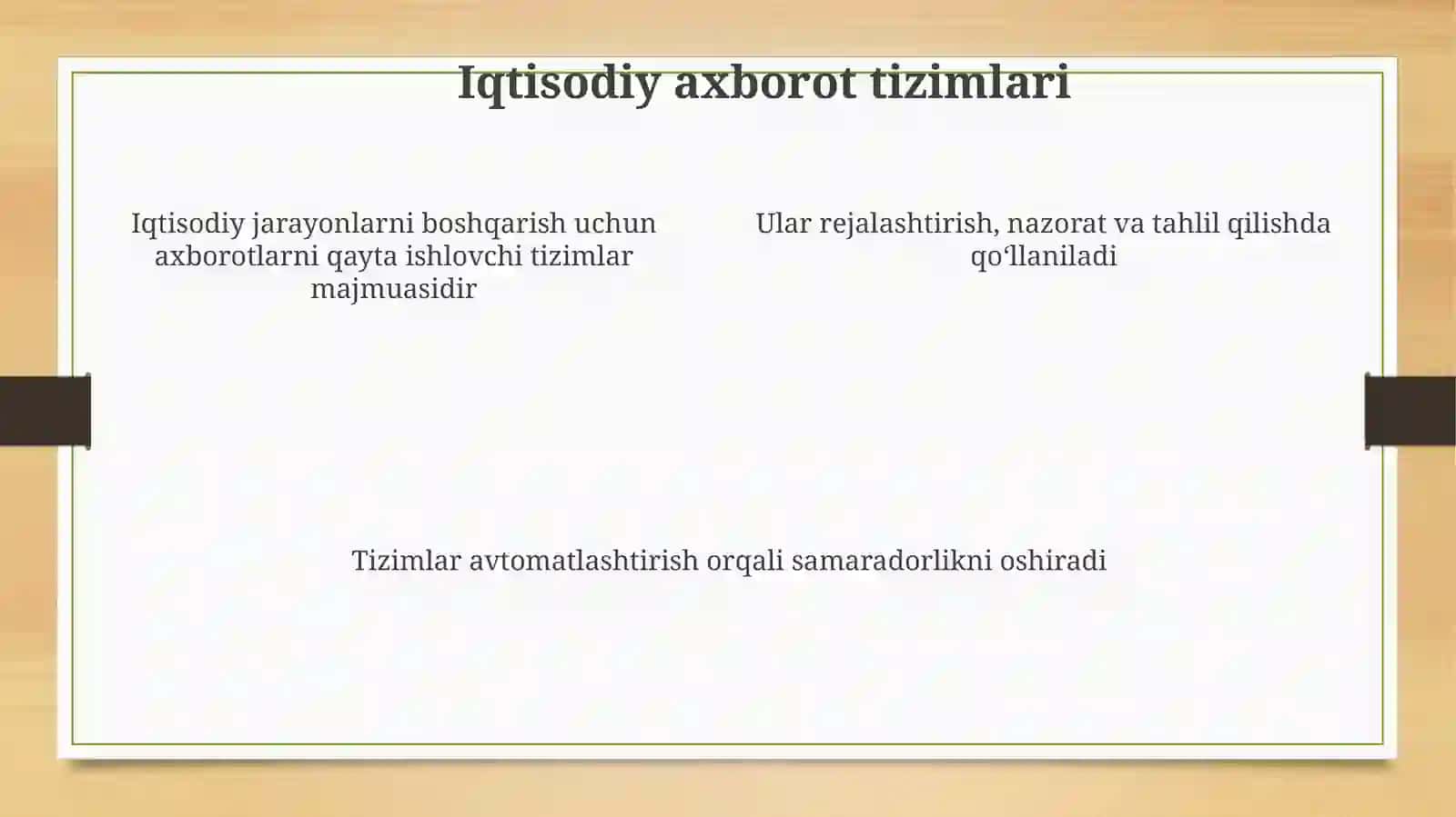 Iqtisodiy axborot tizimlari va telekommunikatsion texnologiyalar 4