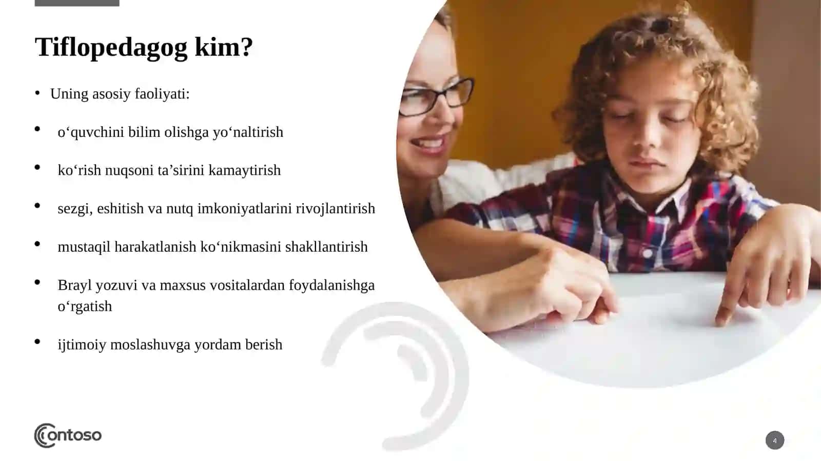 Tiflopedagog–o‘qituvchi darslarini kuzatish va tahlil qilish 4