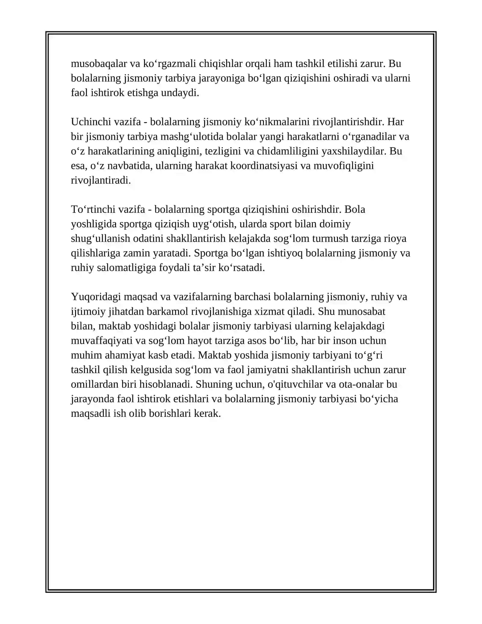 MAKTAB YOSHIDAGI BOLALAR JISMONIY TARBIYASI 4