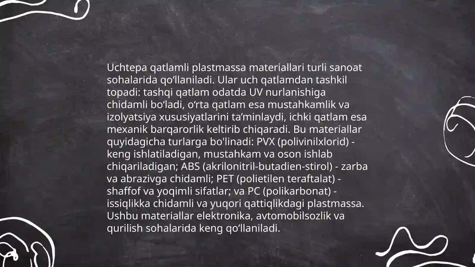 Uch qatlamli plastmassa yopmalar 4