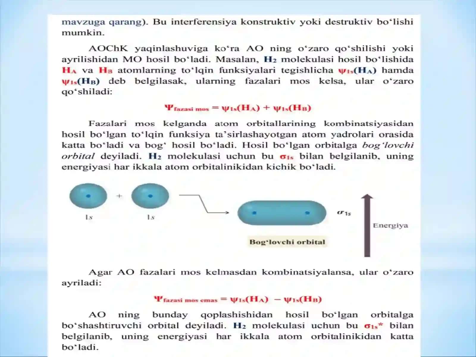 Molekulyar Orbitallar Nazariyasi 4