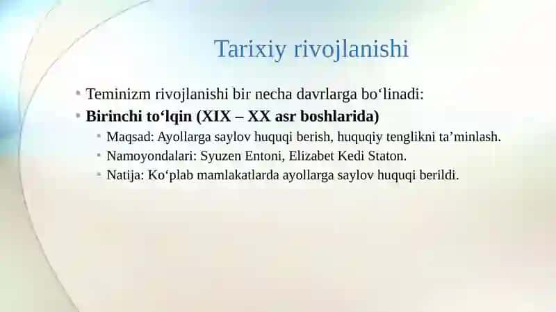 Teminizm tarixiy va g'oya nazariya 4