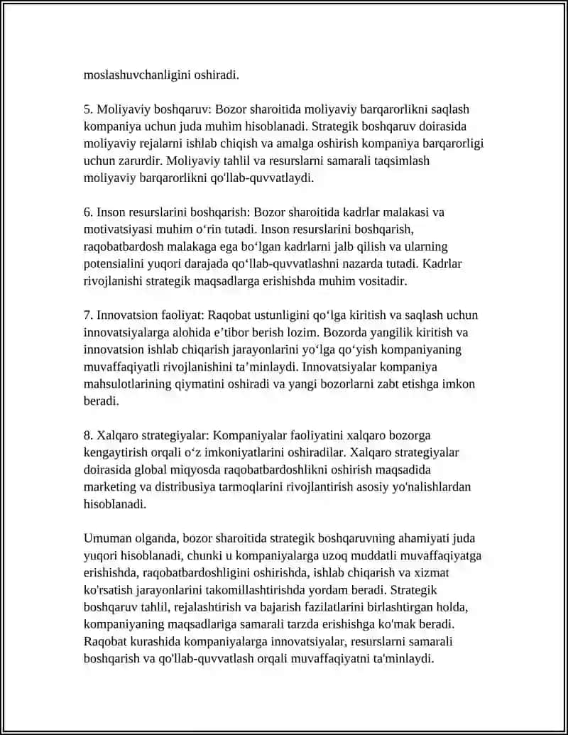 BOZOR SHAROITIDA BOSHQARUVNING AHAMIYATI 4