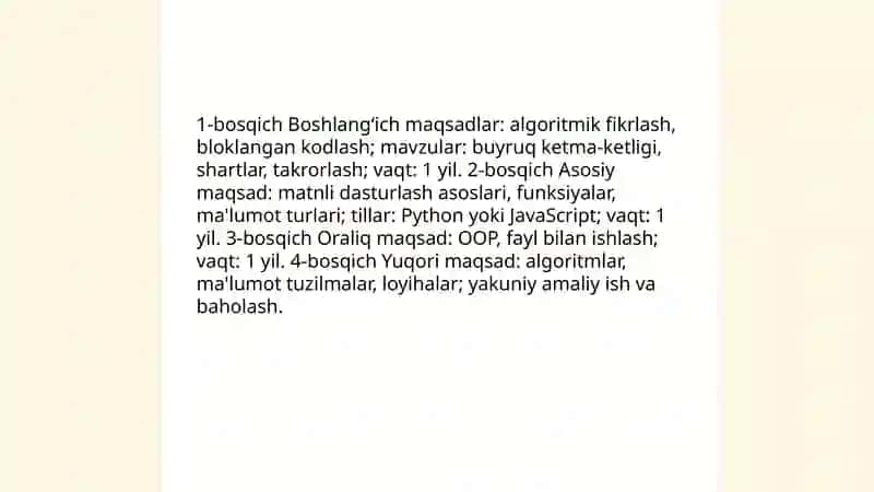 Dasturlash tillari umumta'lim maktablarida 4