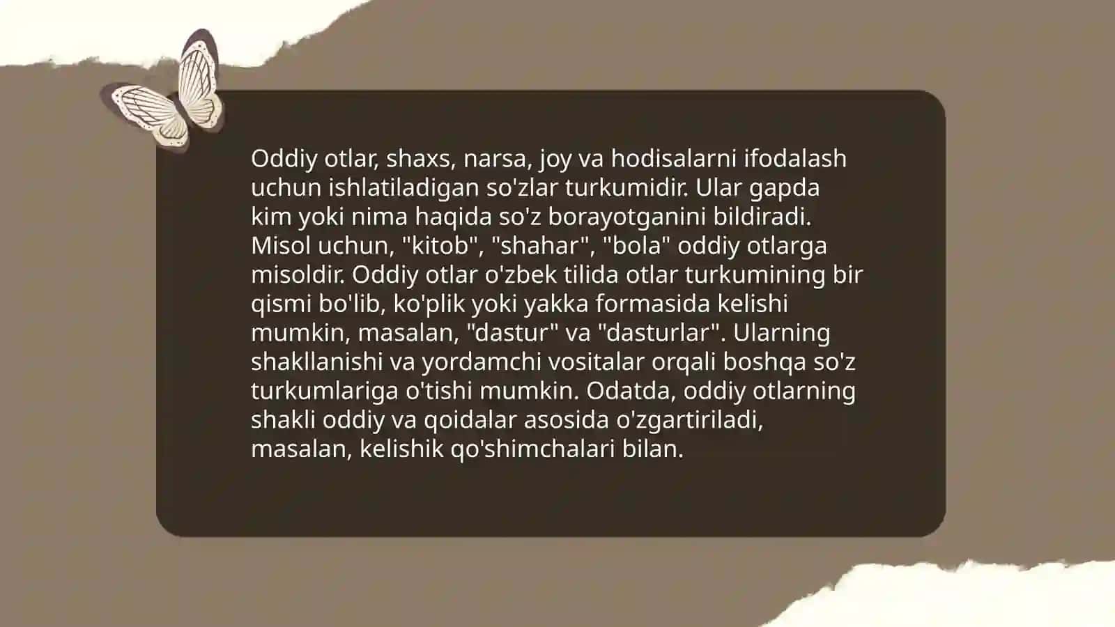 Ot soʻz turkumining turli shakllari 4
