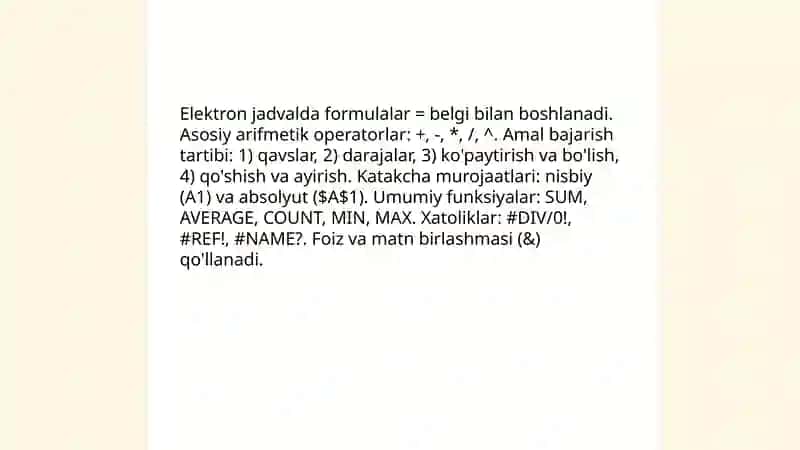 Elektron jadval redaktorlari 4