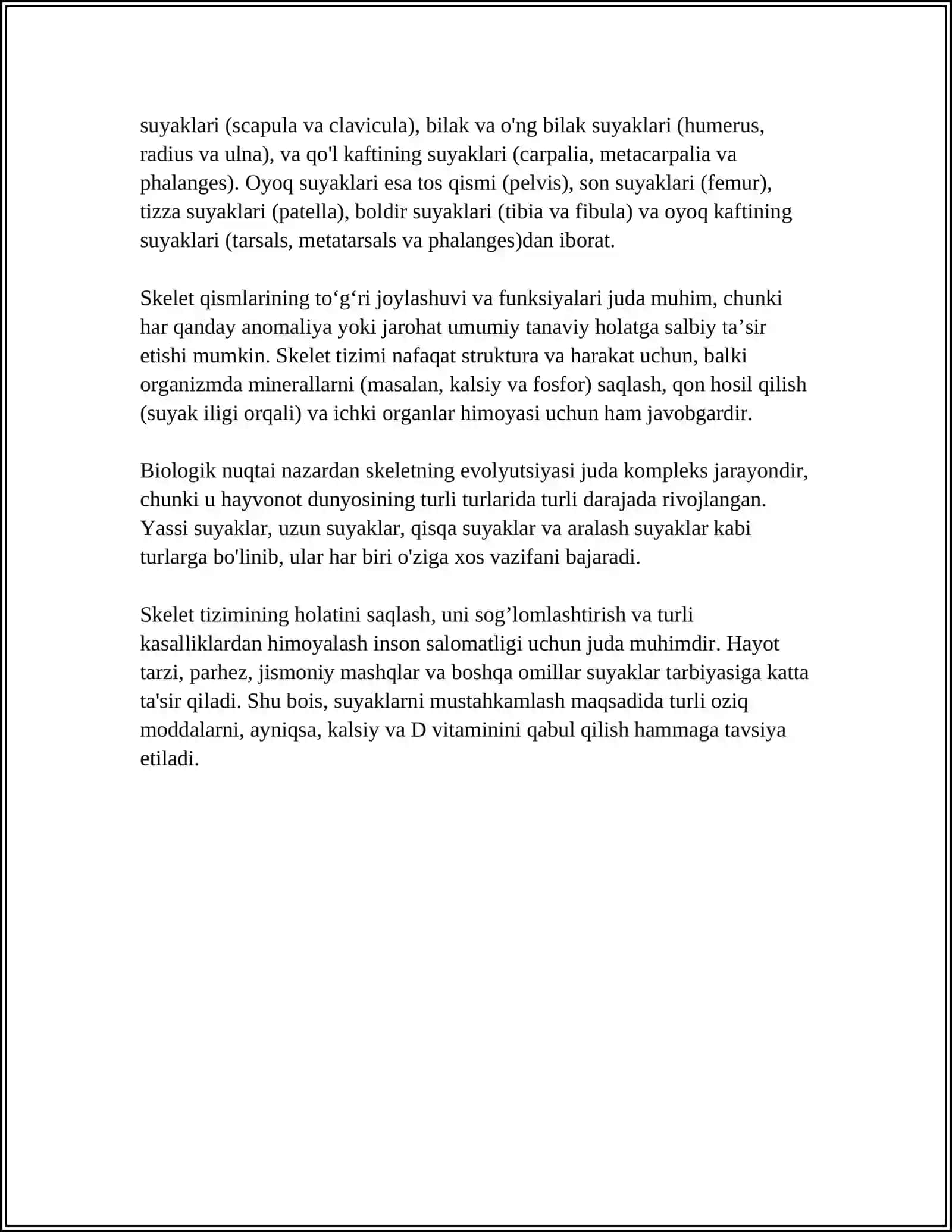 SKELET HAQIDA TUSHUNCHA 4