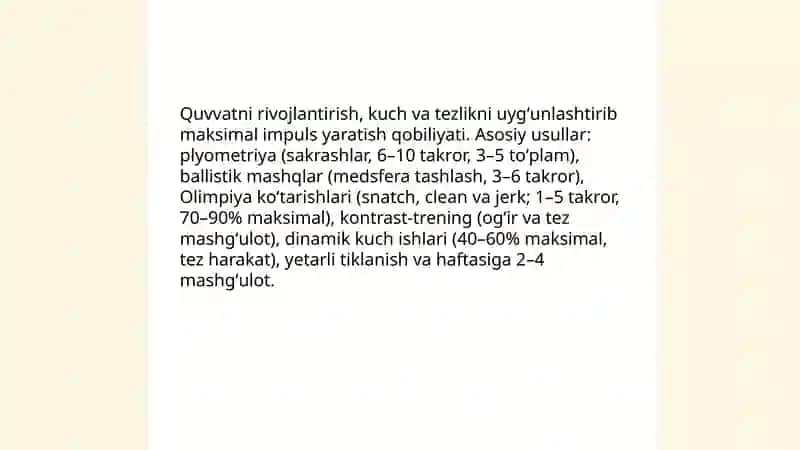 Kuchni rivojlantirish 4