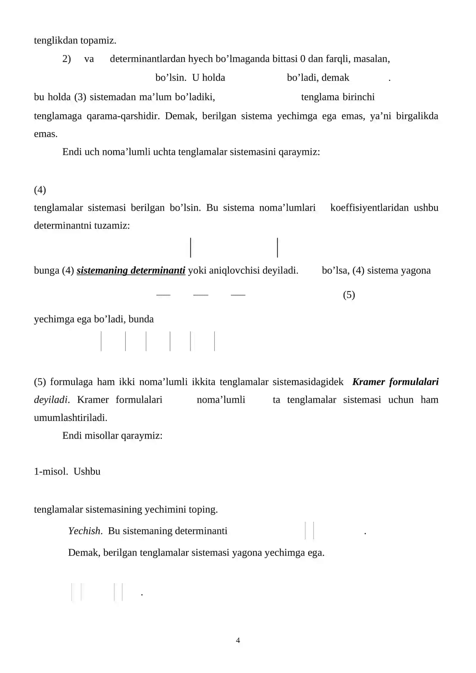 Chiziqli tenglamalar sistemasi 4