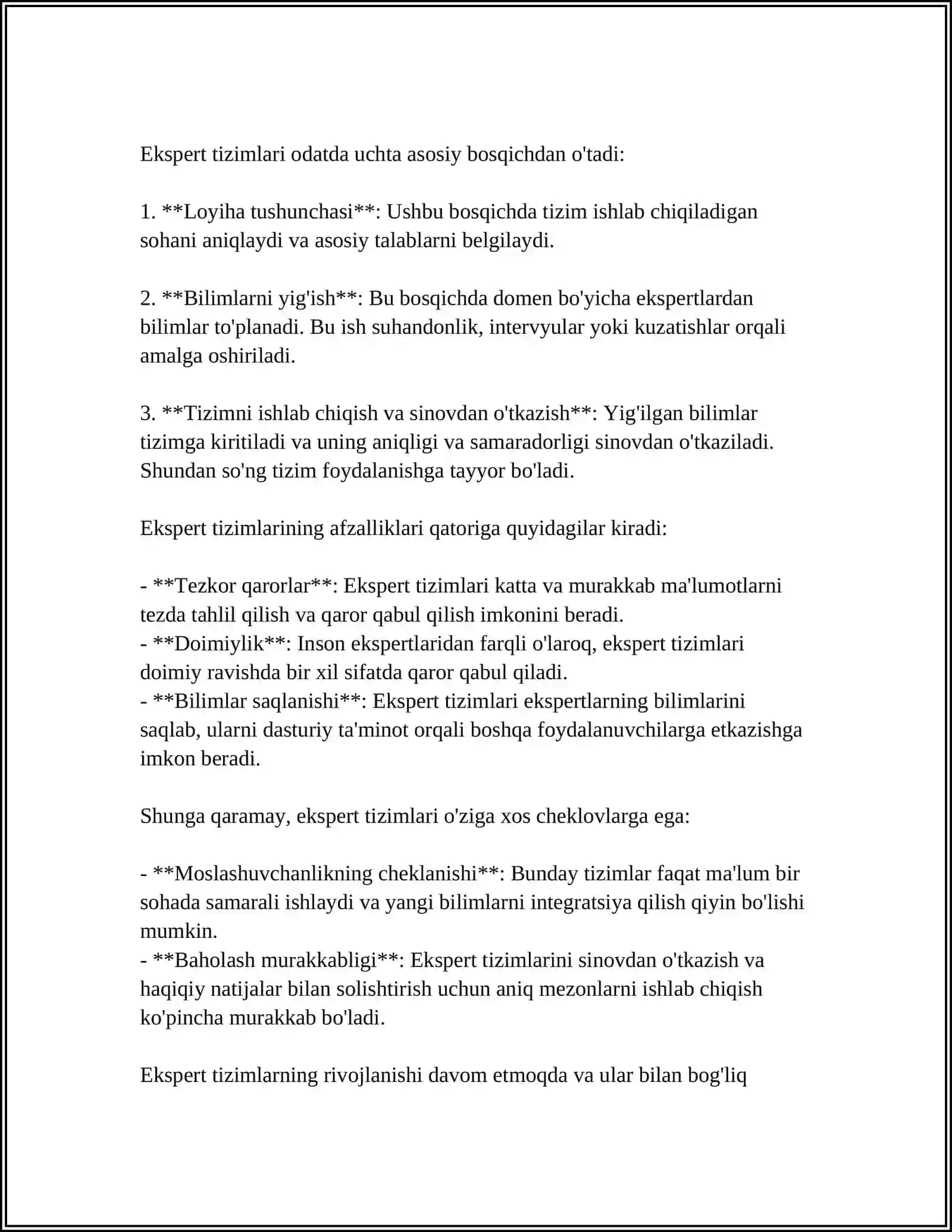 EKSPERT TIZIMI HAQIDA TUSHUNCHA 4