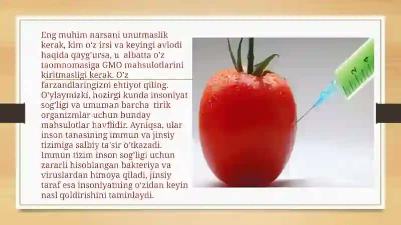 Geni oʻzgartirilgan oziq-ovqat mahsulotlari 4