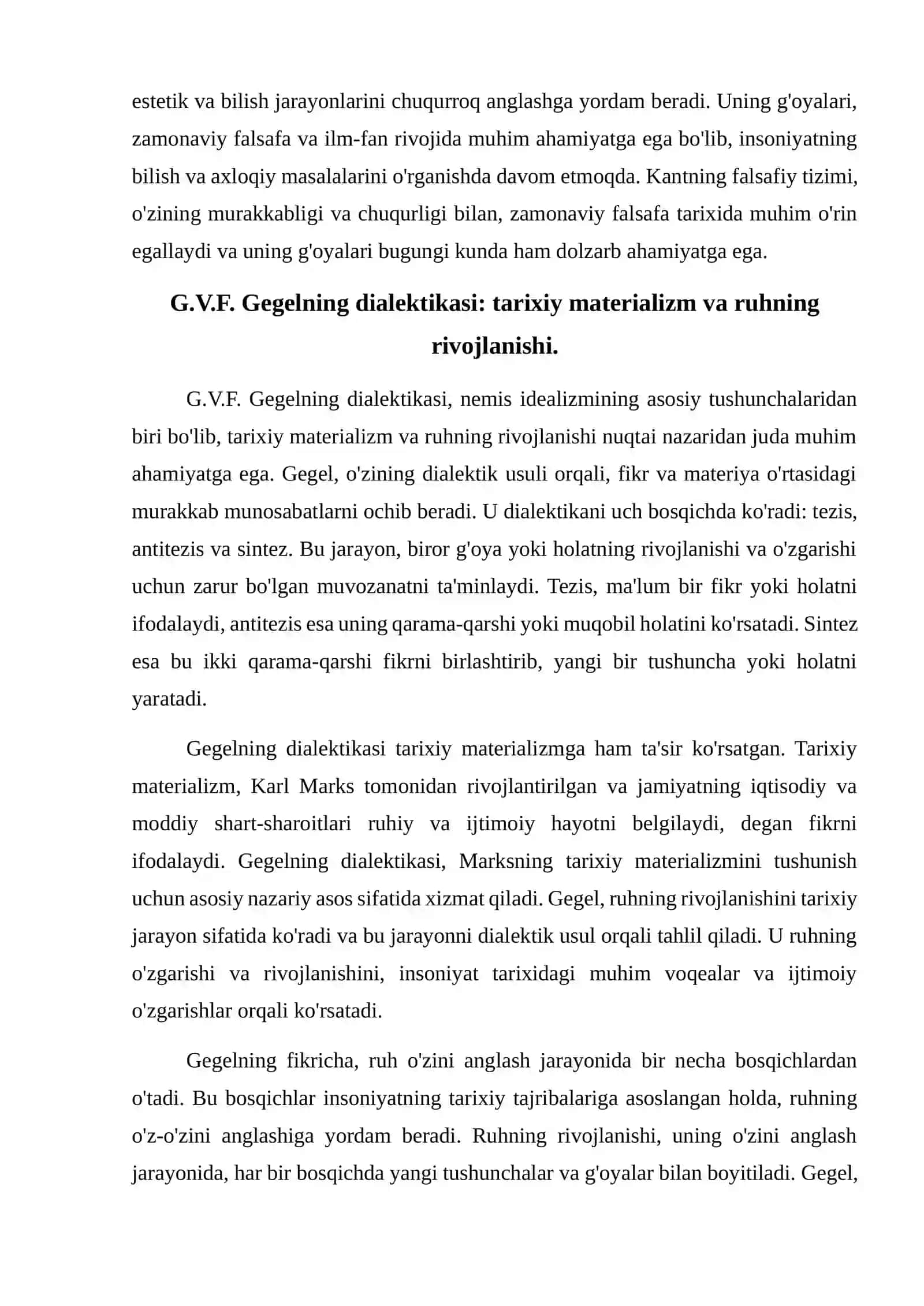 Nemis milliy falsafasi. I. Kant, G.V.F.Gegel 4