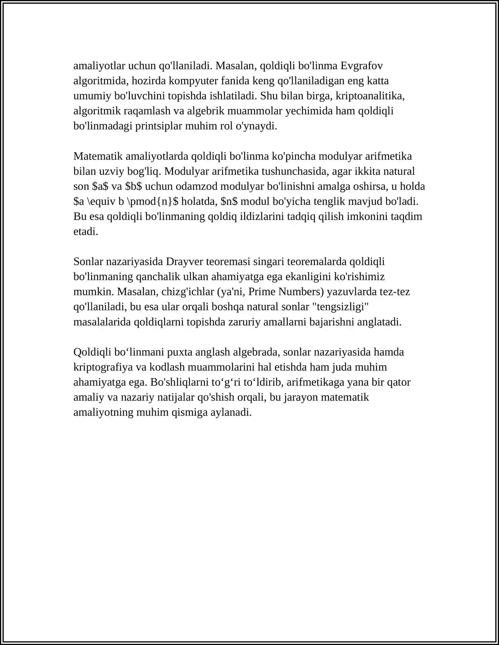 QOLDIQLI BOʻLISH 4