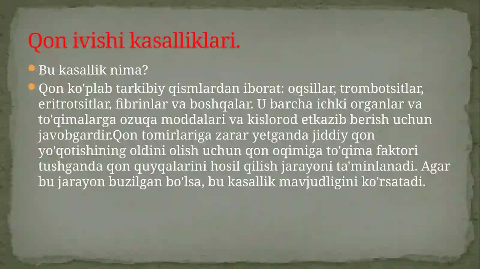 Qon ivishi 4