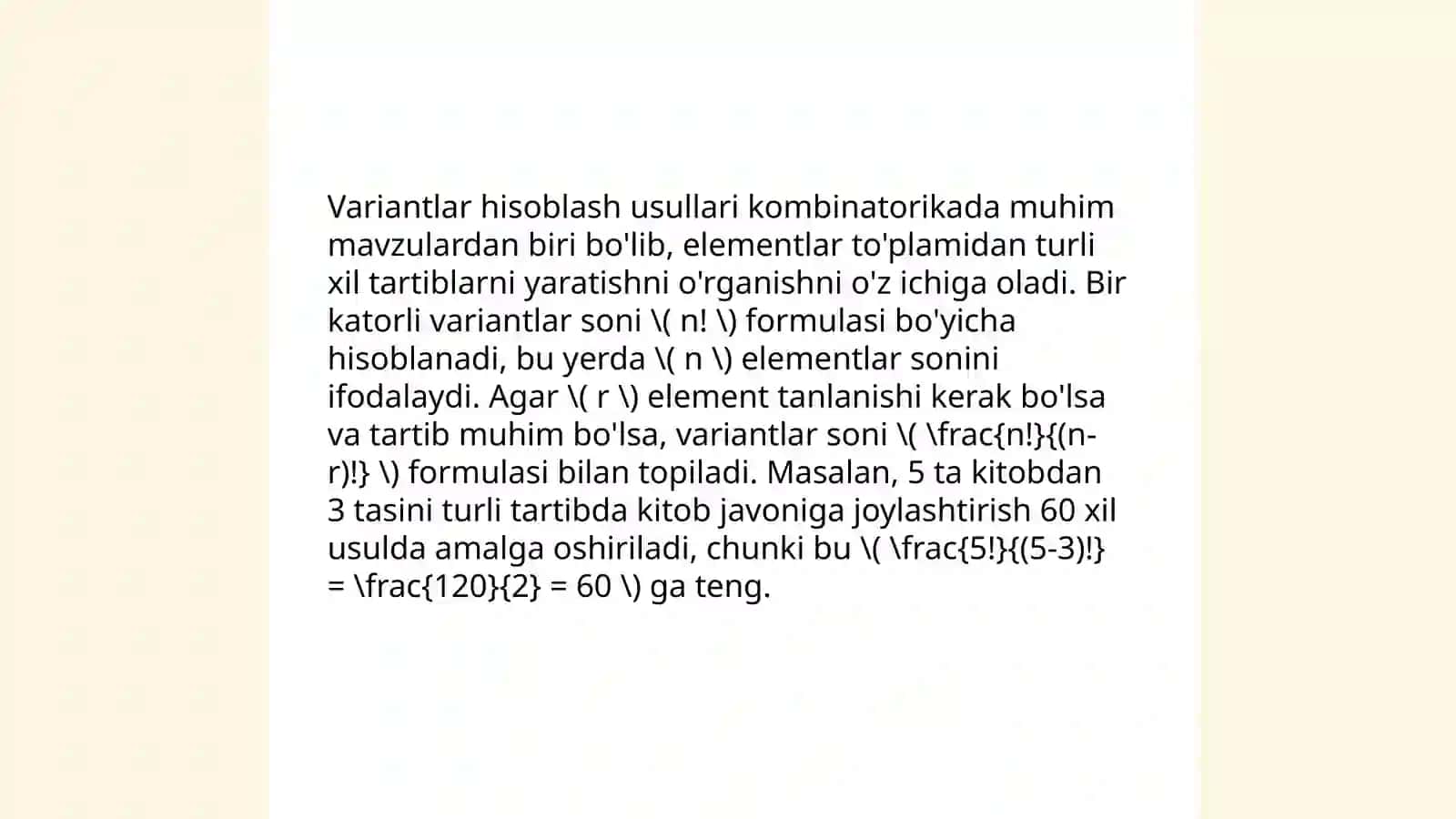 Kombinatorika masalalarini yechish usullari 4