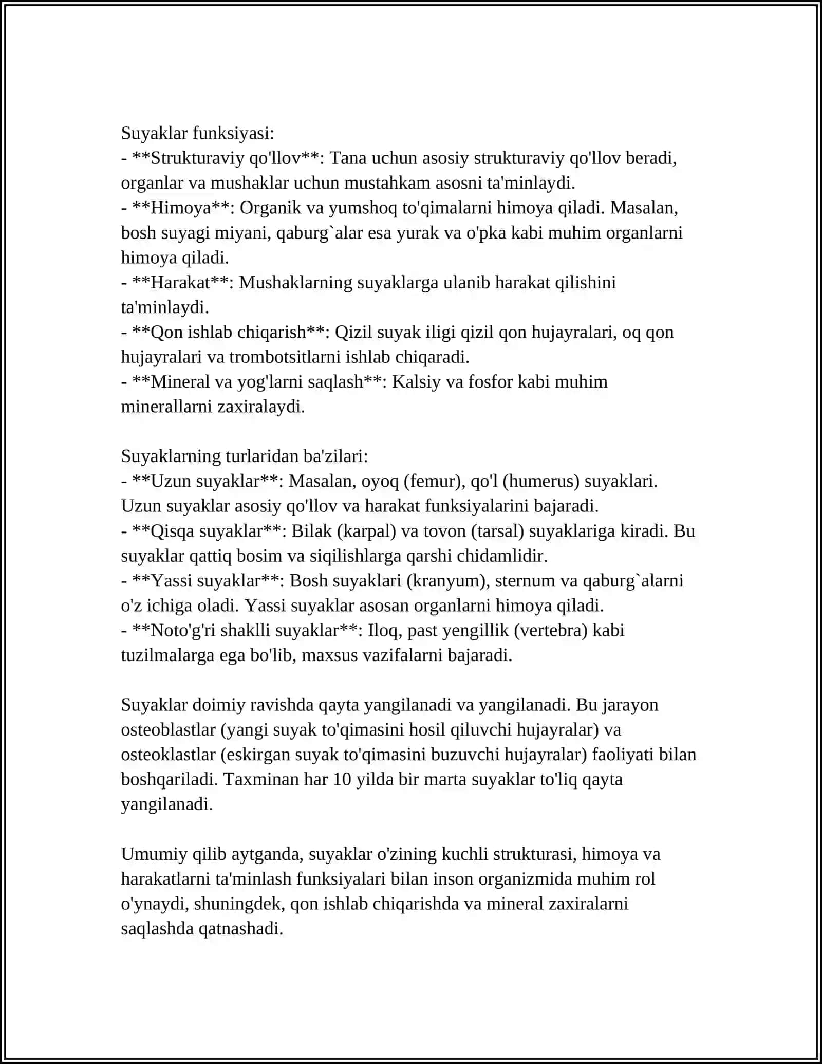 SUYAKLAR HAQIDA TO'LIQ MALUMOD 4