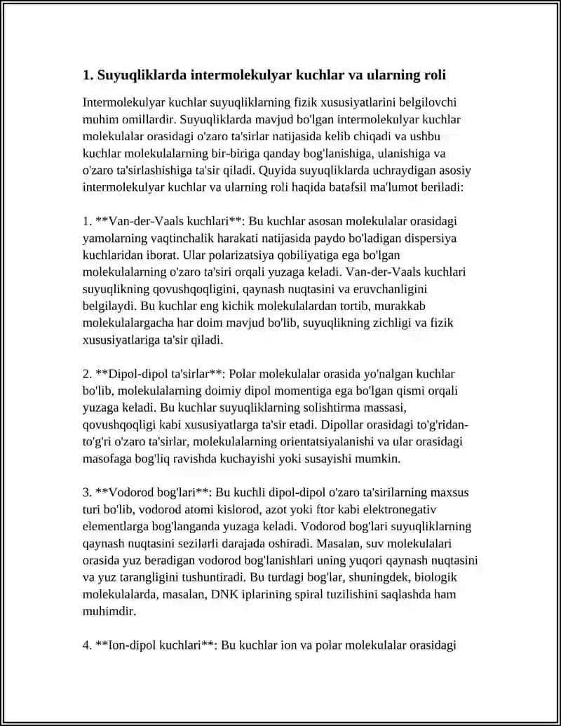 SUYUQLIKLAR MOLEKULYAR TUZILISHINING XUSUSIYATLARI 4