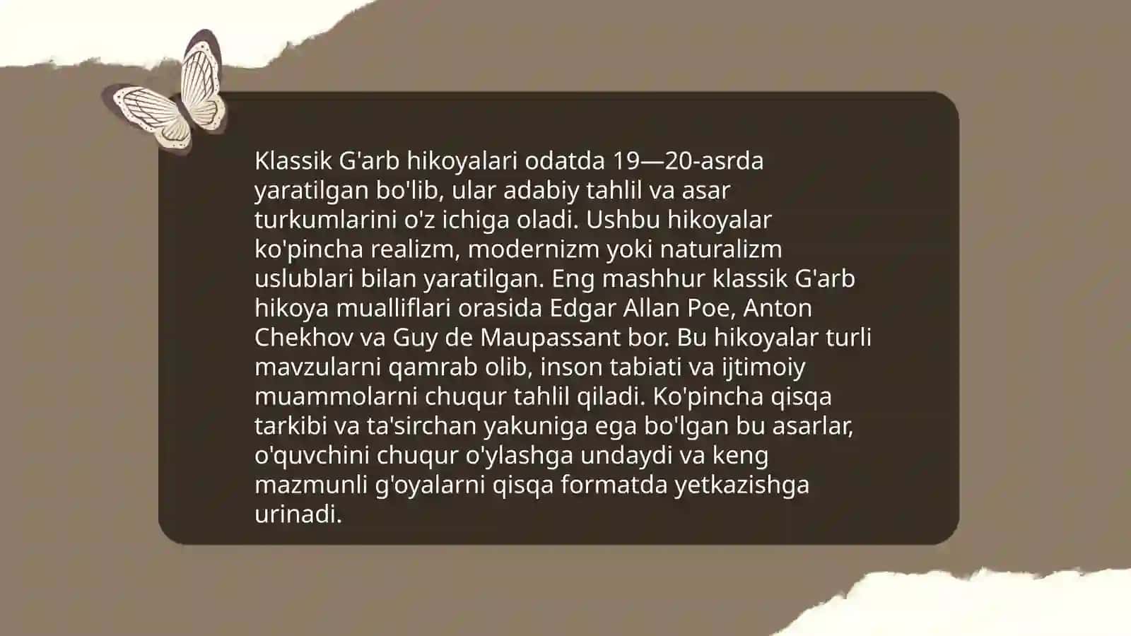 G'arb hikoyasi:rivojlanishi,turlari va mashxur mualliflar 4