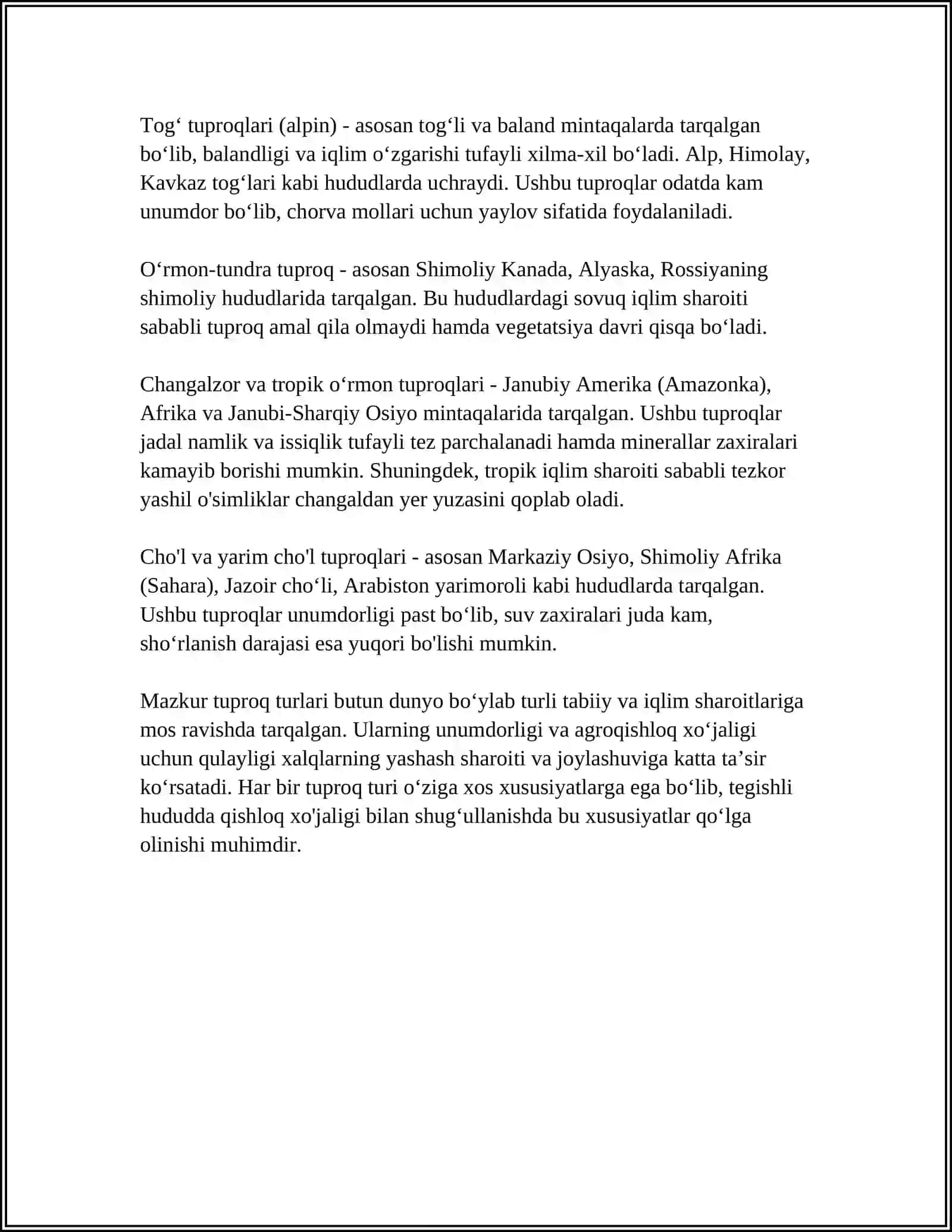 OʻZBEKISTONDA UCHRAYDIGAN TUPROQ XILLARI VA ULARNING EKOLOGIK MUOMMOLARI 4