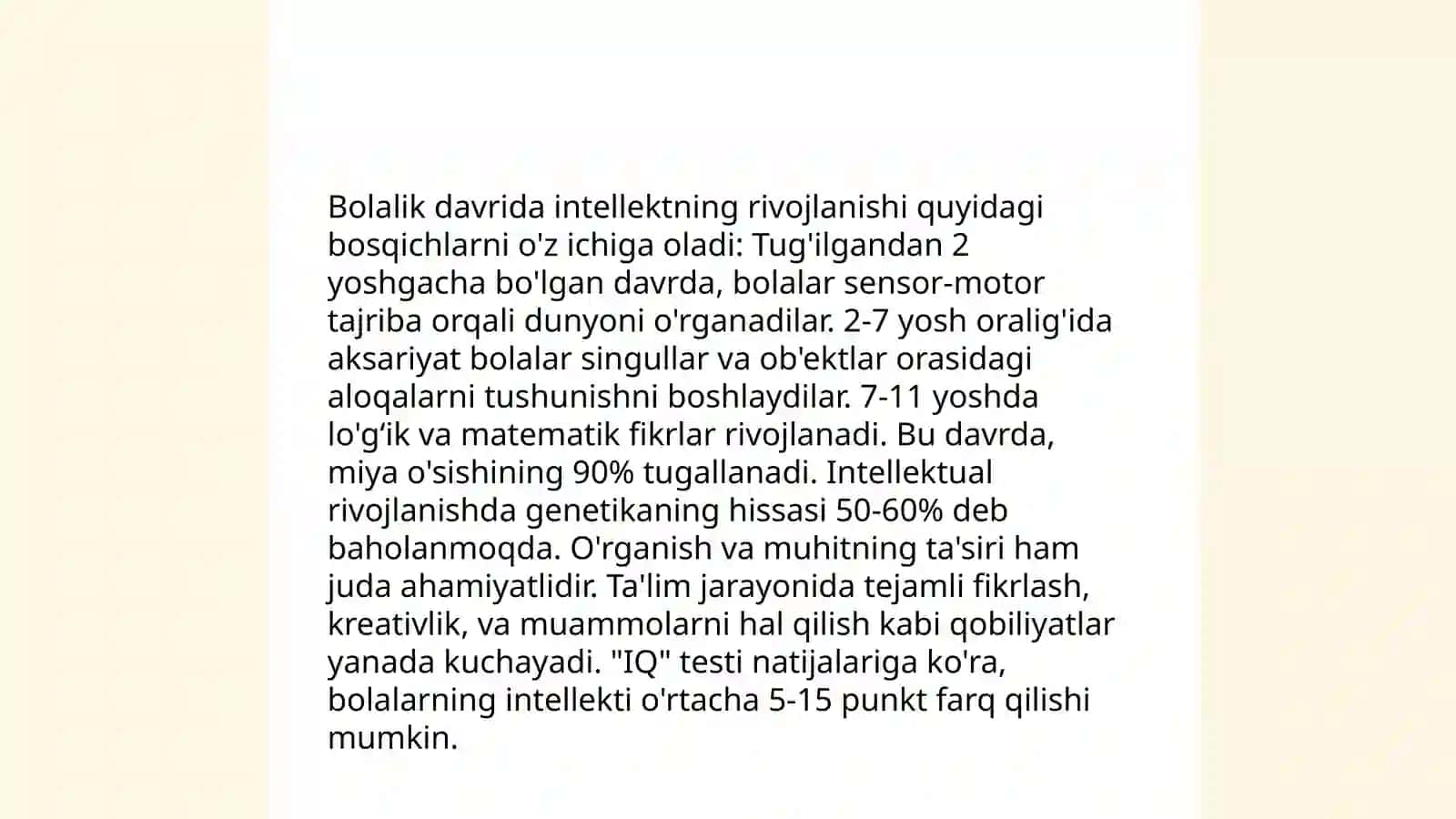 Oliy ruxiy funksiyalar intellektual rivojlanishning asosiy bosqichlari 4