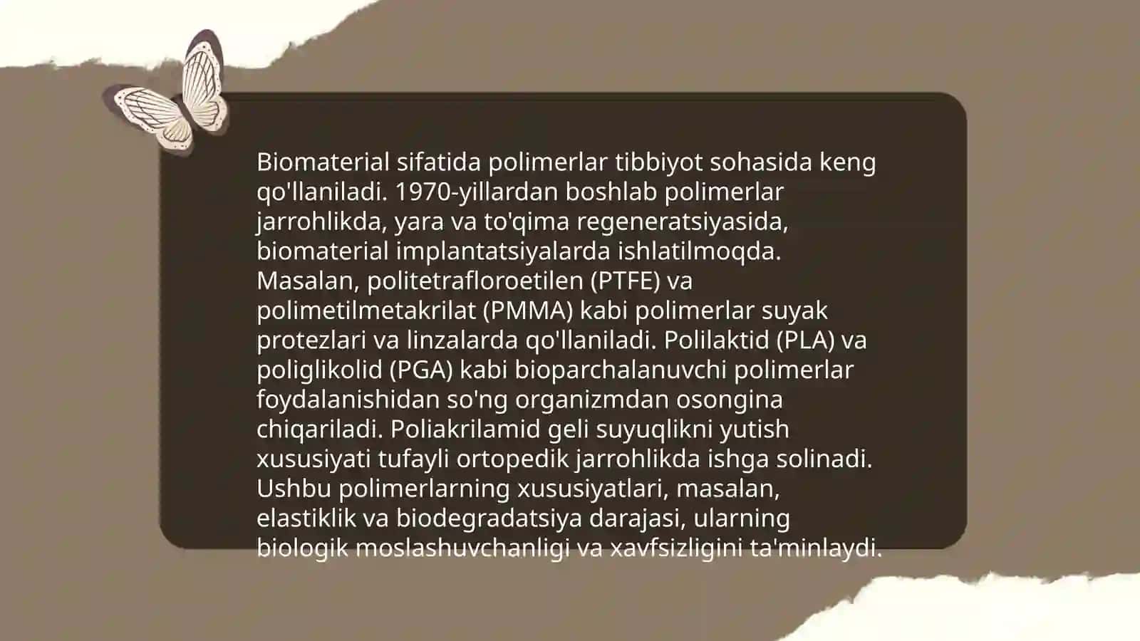 Tibbiyot polimerlari va istiqbollari 4