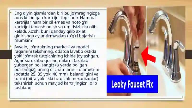 Smesitel kartrijini tuzatish va ta'mirlashishlari 4