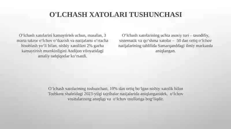 Bevosita o‘lchash xatoliklari 4