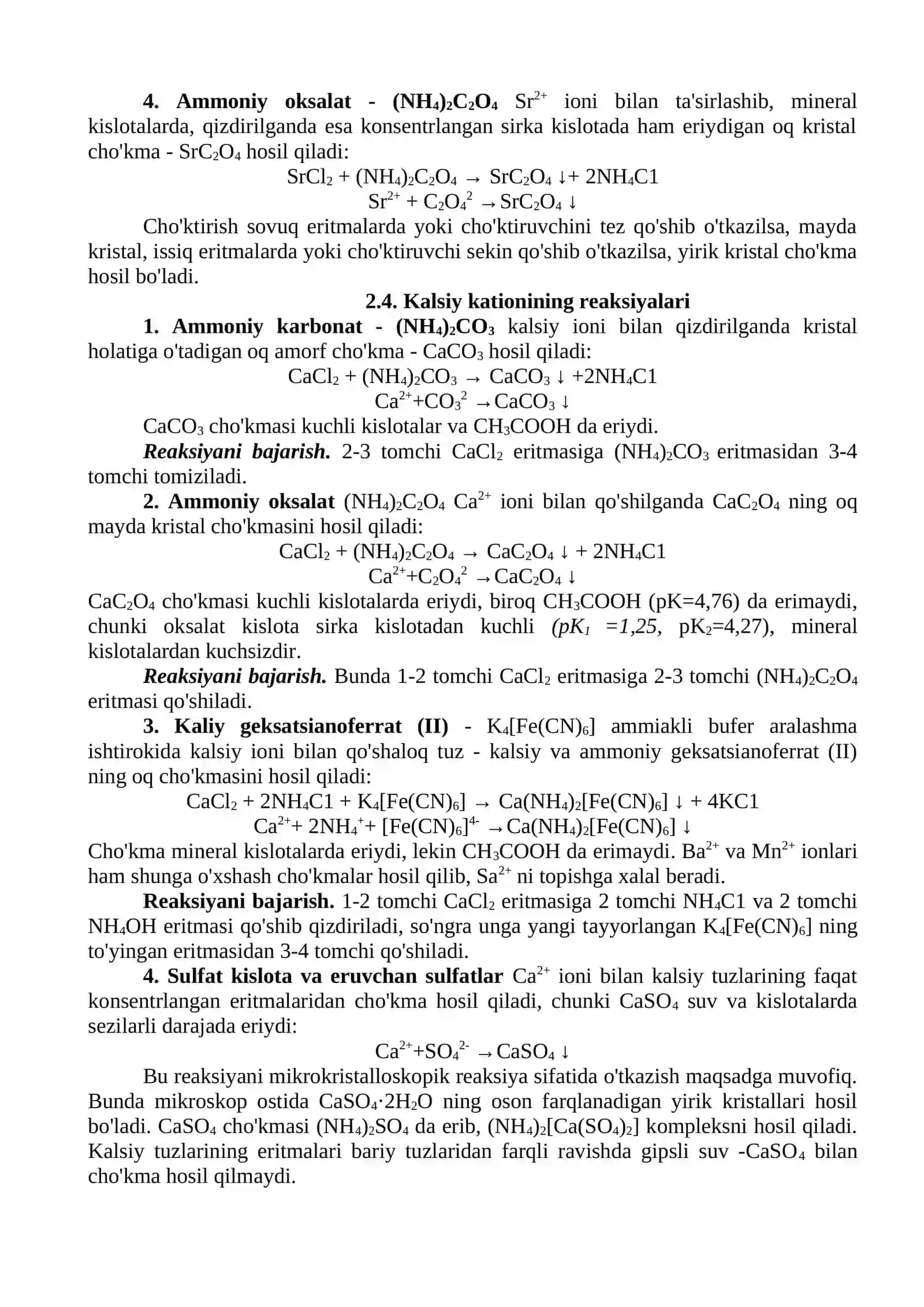 III KATIONLARI ANALITIK REAKSIYALARI 4