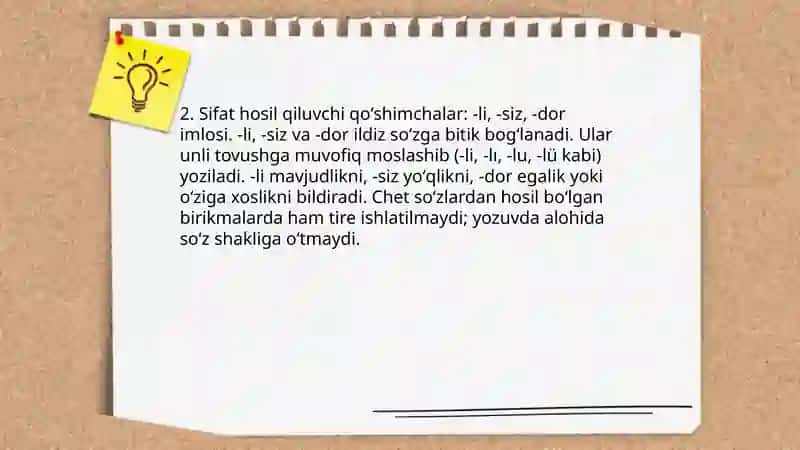 Sifatlarning imlosi 4