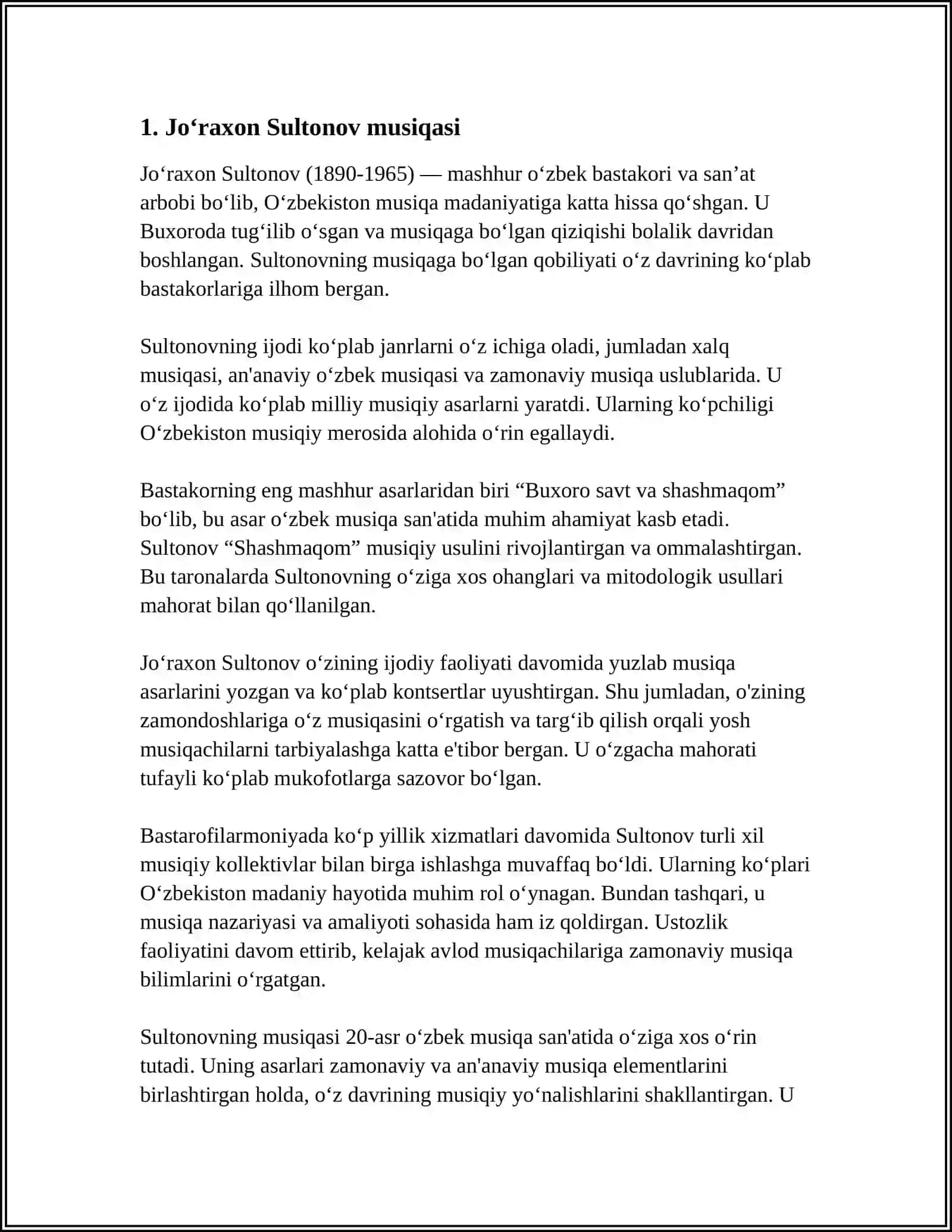 Joʻraxon Sultonov musiqasi 4