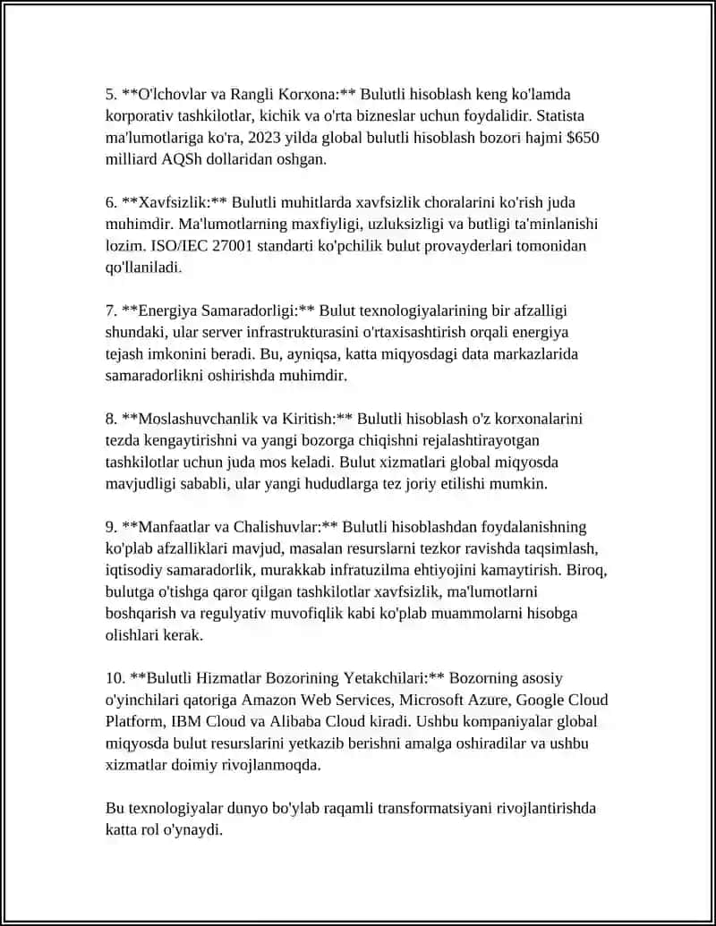 Bulutli hisoblash (Cloud Computing) 4