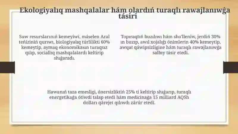 Turaqlı rawajlanıw 4