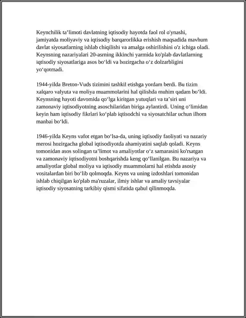 KEYNS VA KEYNSCHILIK TA'LIMOTI 4