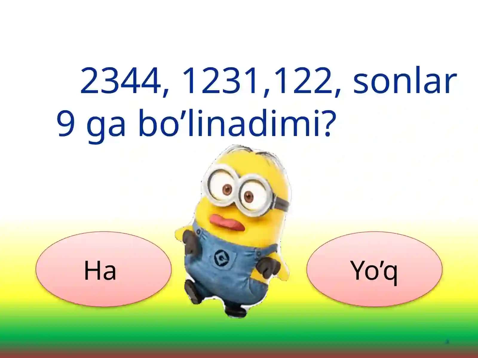Boshlang'ich sinflar Matematika fanidan dars ishlanma. O'rganilgan materialni mustahkamlash 4